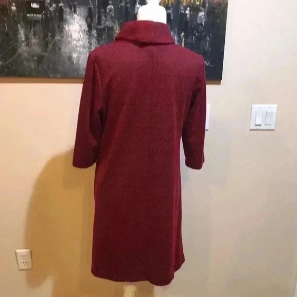 Perceptions New York Cowl Neck Tunic Dress with 3/4 Sleeves and Front Pockets-PL - Picture 2 of 10